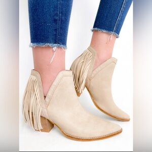 New Beast Fashion Tassel Block Heel Ankle Boot 7.5